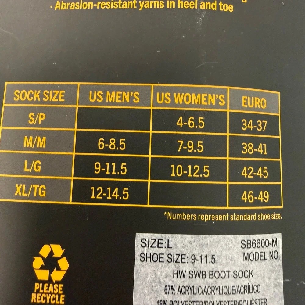 NWT Carhartt Heavyweight Boot Socks 3 Pairs Of Men's L 9-11.5 Black Wool Blend